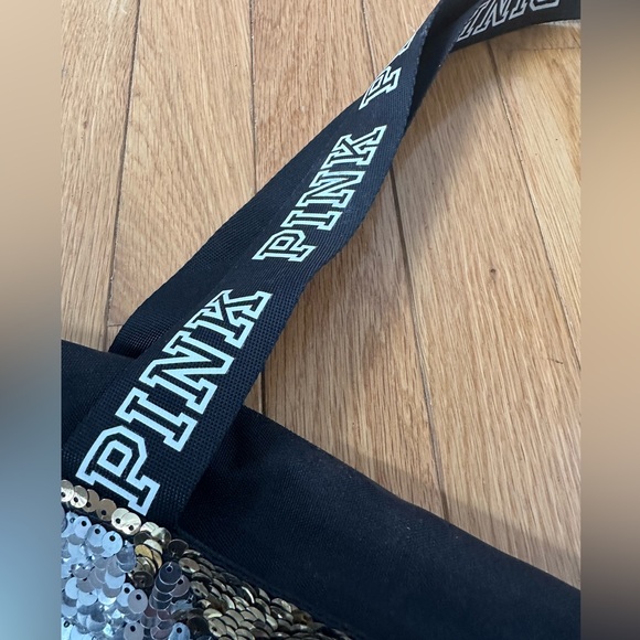 PINK Victoria's Secret Black and Gold Sequin Tote - Picture 5 of 10